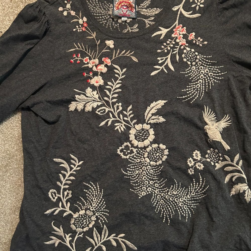 Johnny Was XL Gray Sweater Top